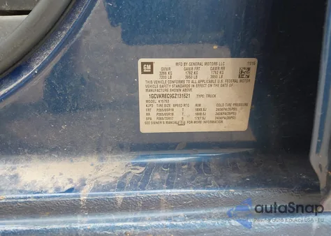 2016 Chevrolet Silverado 1500 1Lt из США, поврежденный, VIN 1GCVKREC9GZ131621